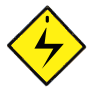 overhead power lines road sign