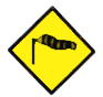 strong crosswinds road sign