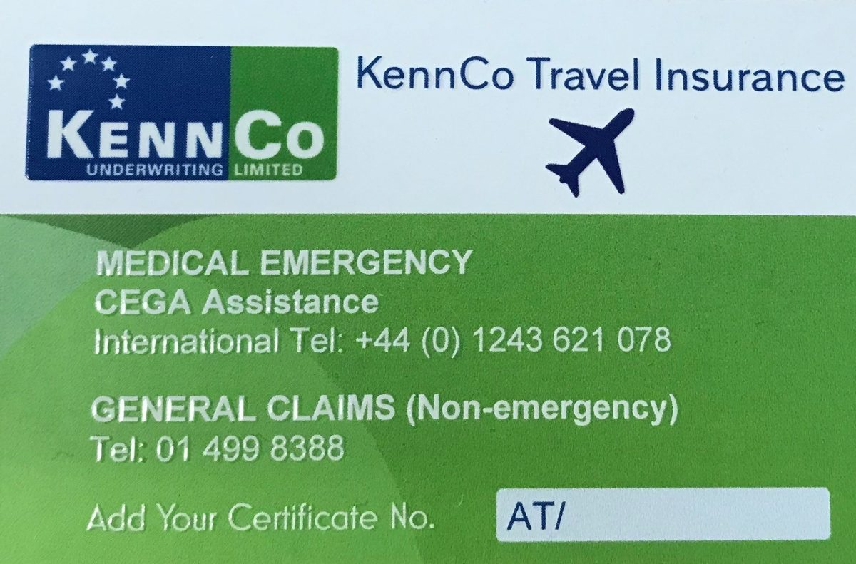 Travel Insurance Emergency Numbers Card KennCo Insurance