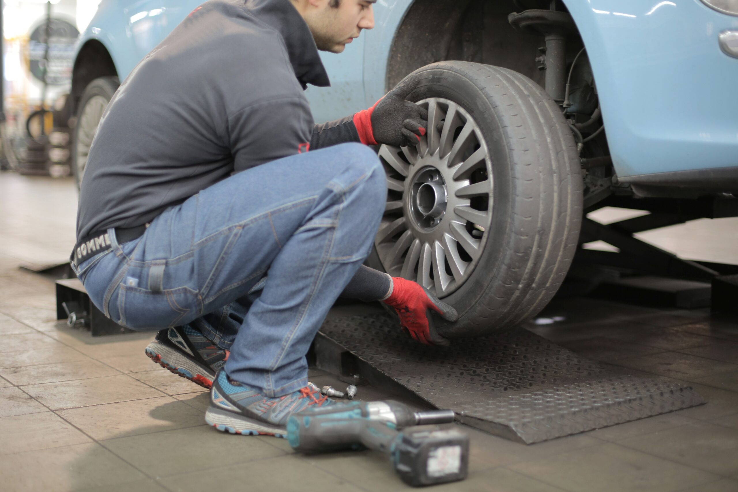 Flat Tyre on Car