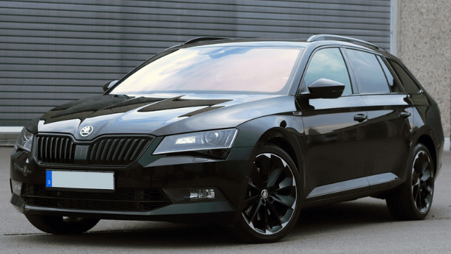 Black Skoda Car